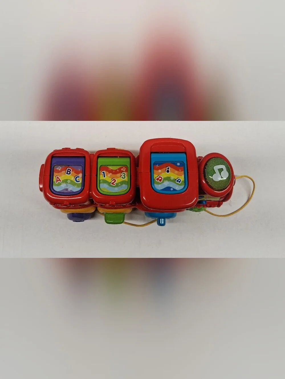 Red Pull-Along Animal Train Toy with Interactive Shapes